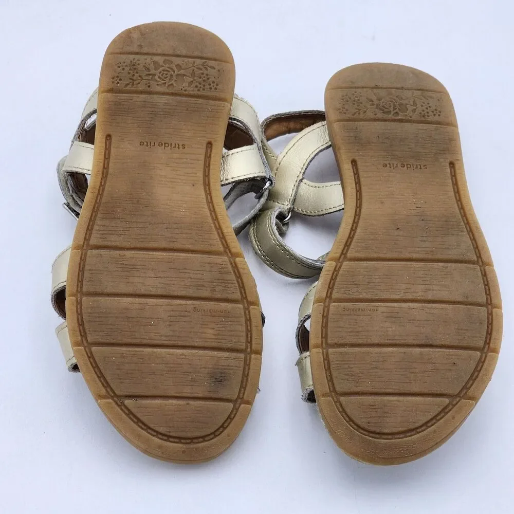 Stride Rite Kids Cesia Bow Strappy Sandals Comfort Shoes Gold Big Kid's Size 3